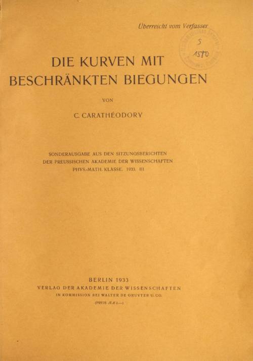 Die Kurven mit beschränkten biegungen.