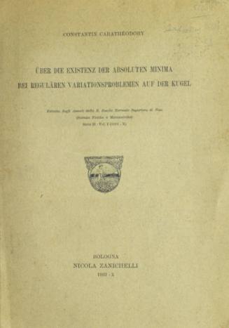 Über die existenz der absoluten minima bei regulären variationsproblemen auf der Kugel.