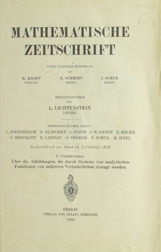 Über die Abbildungen, die durch Systeme von analytischen Funktionen von mehrenen Veränderlichen erzeugt werden.