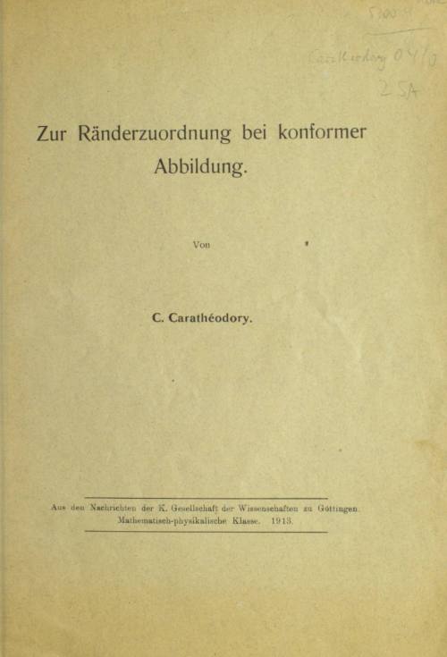 Zur Ränderzuordnung bei konformer Abbildung.