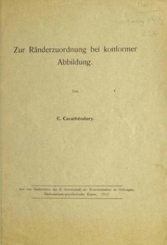 Zur Ränderzuordnung bei konformer Abbildung.