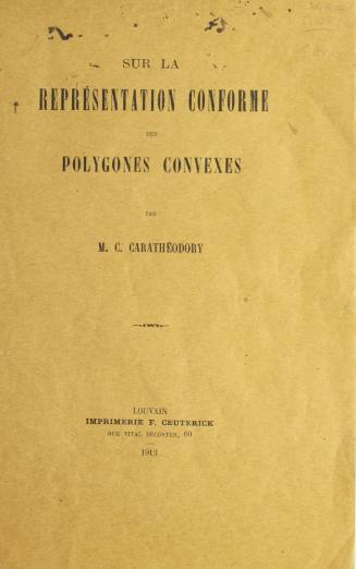 Sur la représentation conforme des polygones convexes.