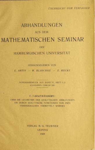 Über die geometrie der analytischen abbildungen, die durch analytische funktionen von zwei veränderlichen vermittelt werden.