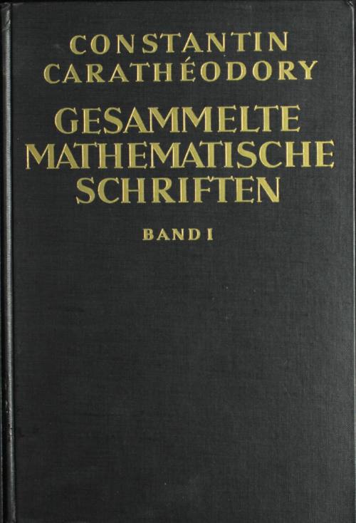 Gesammelte Mathematische schriften Band I.