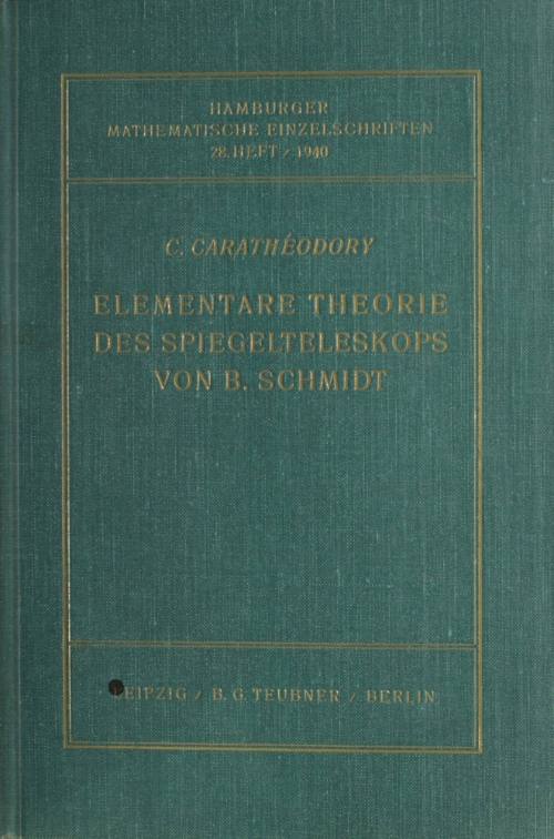 Elementare Theorie des spiegelteleskops von B. Schmidt.