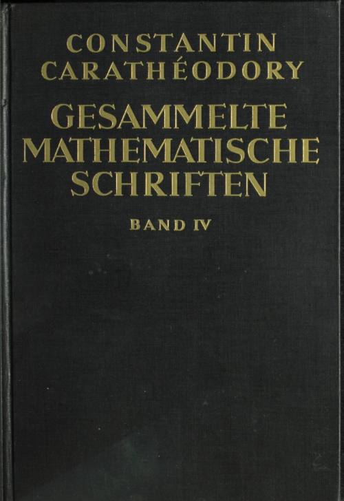 Gesammelte Mathematische schriften Band IV.