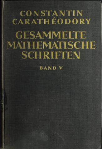 Gesammelte Mathematische schriften Band V.