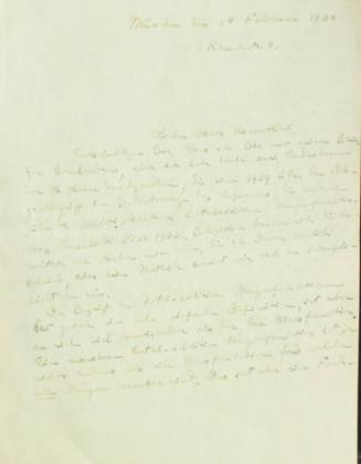 Χειρόγραφη επιστολή του Κωνσταντίνου Καραθεοδωρή προς τον Άρθουρ Ρόζενταλ.