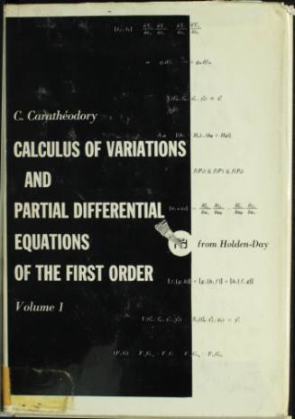 Calculus of Variations and partial differential equations of the first order, vol. 1.