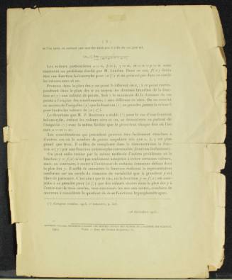 Sur quelques généralisations du théorème de M. Picard.