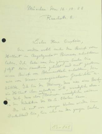 Αλληλογραφία Κωνσταντίνου Καραθεοδωρή με τον Άλμπερτ Αϊνστάιν.