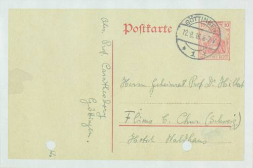 Χειρόγραφη επιστολή του Κωνσταντίνου Καραθεοδωρή προς το Ντέβιντ Χίλμπερτ.