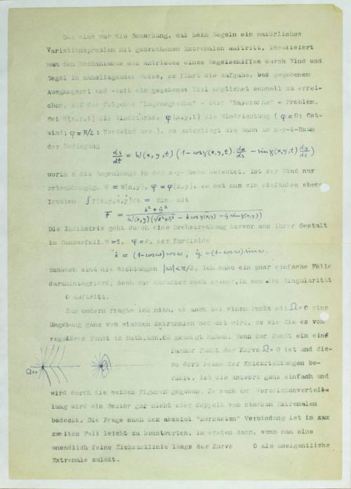 Επιστολή του μαθηματικού Χέλμουθ Κνέσερ προς τον Κωνσταντίνο Καραθεοδωρή.