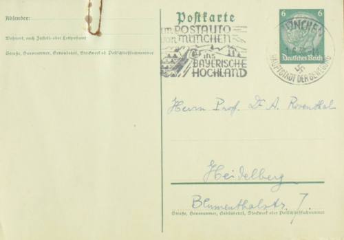 Χειρόγραφη επιστολή του Κωνσταντίνου Καραθεοδωρή προς τον Άρθουρ Ρόζενταλ.