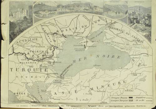 Χάρτης του πολέμου με τα κύρια οχυρά.