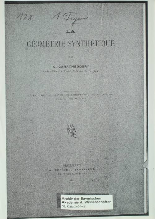 La géométrie synthétique.