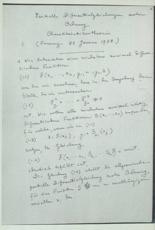 Διαφορικές εξισώσεις πρώτου βαθμού, θεωρία των χαρακτηριστικών.