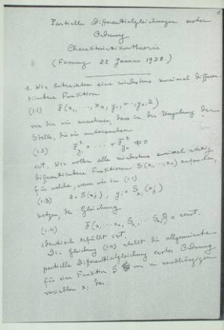 Διαφορικές εξισώσεις πρώτου βαθμού, θεωρία των χαρακτηριστικών.